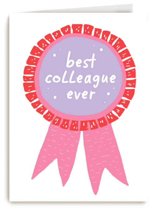Bedankt kaart thuiswerken best collegue ever roze