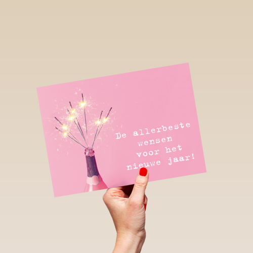 nieuwjaarskaart sterretjes de allerbeste wensen