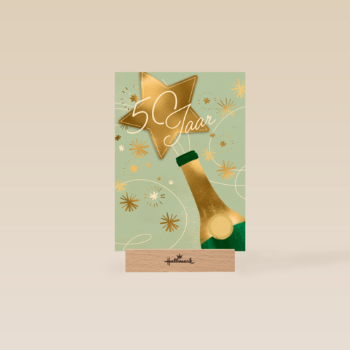 Verjaardagskaart 50 jaar champagne