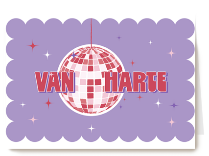 Verjaardagskaart Van Harte Discobal