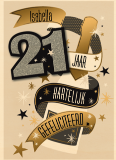 jarig leeftijd 21 eenentwintig gefeliciteerd jaar