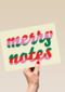 Kerstkaart hip Merry notes