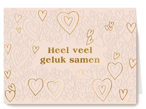 Kaart Hallmark | Liefde | Heel Veel Geluk Samen Gouden Hartjes