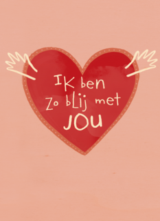 Valentijnskaart hart met ik Ik ben zo blij met jou