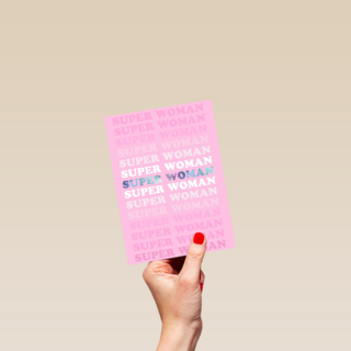 Verjaardagskaart Super woman powervrouw