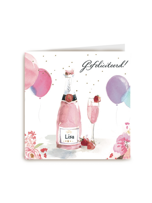 Verjaardagskaart Hallmark | Gefeliciteerd Vrouw Champagne Fles Champagne Glas