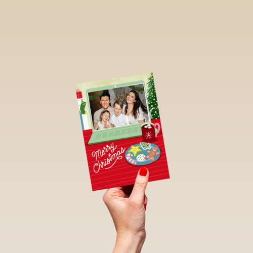 Kerstkaart laptop met foto