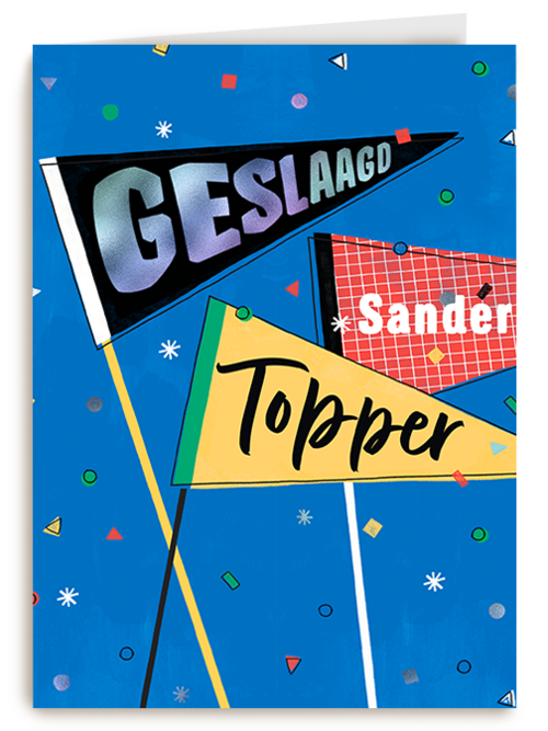 Kaart Hallmark | Felicitatie Diploma Examenfeest | Geslaagd Topper Vlaggen
