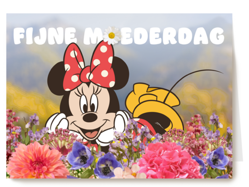 Moederdag kaart Minnie Mouse
