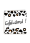 Gefeliciteerd kaart vrouw panter patroon