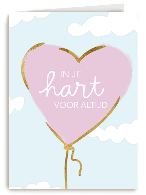 moederdag kaart herinnering in je hart voor altijd