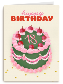 happy birthday cake with 18