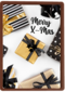 Kerstkaart zwart goud kerstcadeau merry xmas