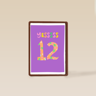 Verjaardagskaart yessss 12 tiener meisje