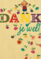 smile kaart bloemetjes dank je wel
