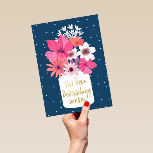 Beterschapskaart vrouw Veel lieve beterschapswensen