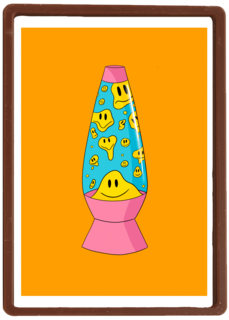 Vrolijke lavalamp gevuld met smileys