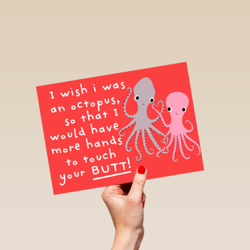 Valentijnskaart I wish I was an octopus