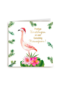 Kerstkaart hip Flamingo met kerstmuts