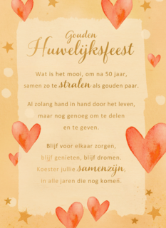 Huwelijksjubileum Gouden Huwelijksfeest 50 jaar More than words