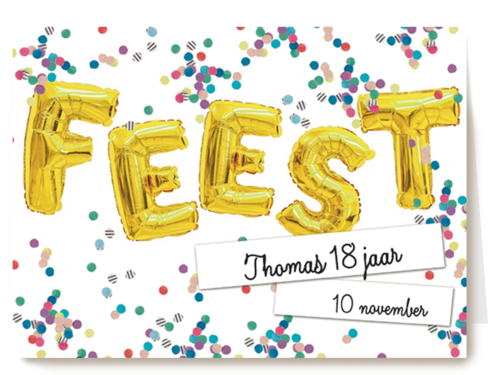 uitnodiging feest ballonnen