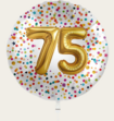 Ballon 75 jaar Confetti Goud 