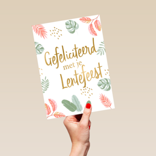 Gefeliciteerd met je lentefeest bladeren