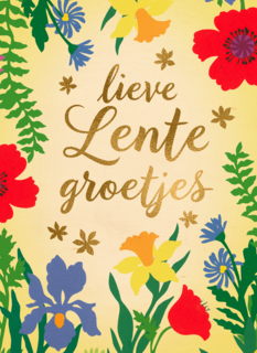 Pasen kaart lieve lentegroetjes