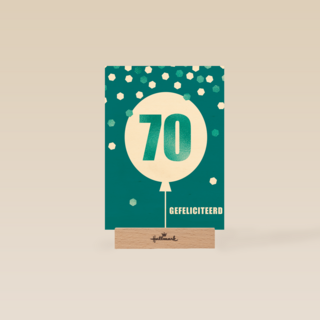 Verjaardagskaart leeftijden man 70 ballon