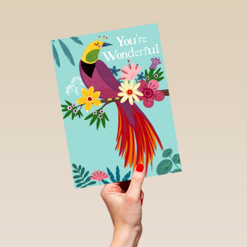 Complimentkaart you are wonderful paradijsvogel