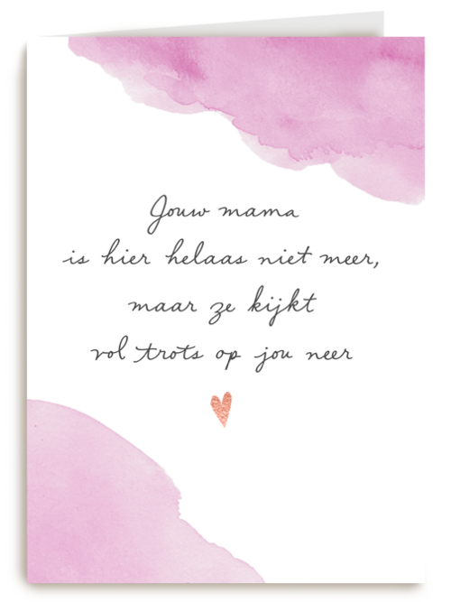 jouw mama kijkt vol trots op jou neer kaart