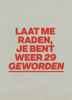 verjaardag kaart vrouw weer 29 geworden