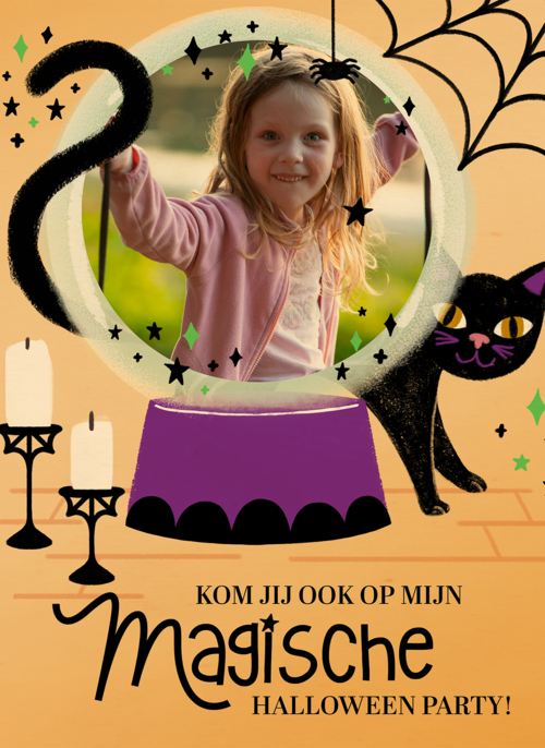 Houten Kaart Halloween | Houten Kaart Hallmark | Halloween | Magische Halloween Uitnodiging