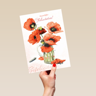 rode klaprozen in vaasje