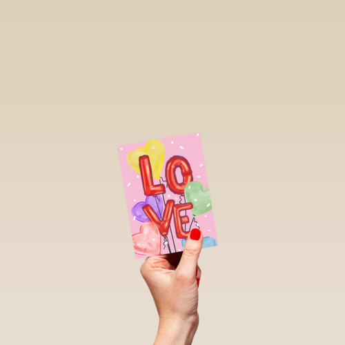 Liefde kaart Love ballonletters