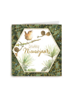 Kerstkaart marjolein bastin vogel