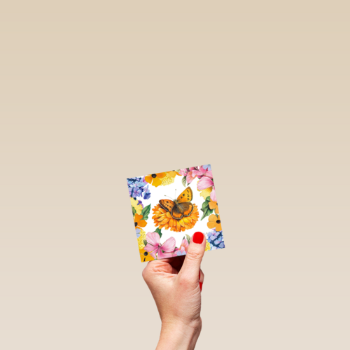 Kaart flowers by Marjolein Bastin Vlinder op bloem Blanco