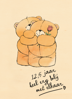 Huwelijkskaart 12 en een half jaar forever friends