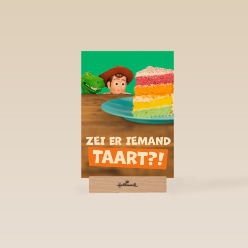 Toy Story kaart Zei er iemand taart
