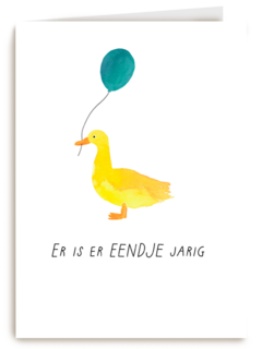 Er is er eendje jarig verjaardagskaart