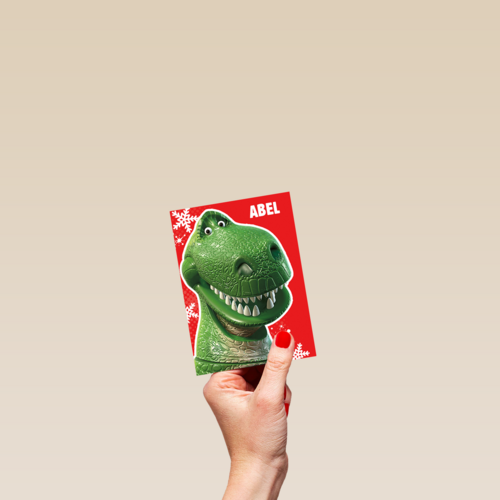 Toy Story kerstkaart Rex