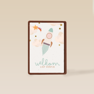 Geboorte felicitatie met raket