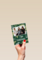 kerst zakelijk fotokaart met bladeren op groen