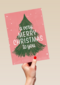 Kerstkaart kerstboom a very merry Christmas to you