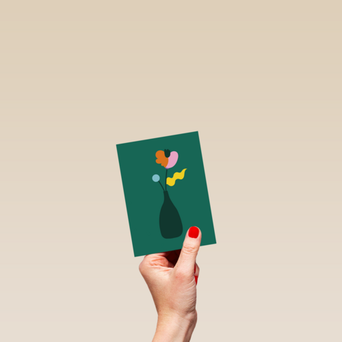 condoleancekaart met vaas bloemen