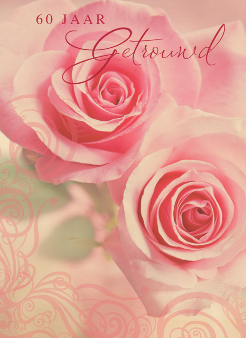 Houten Kaart Huwelijksjubileum | Houten Kaart Hallmark | Huwelijksjubileum | Roze Rozen Voor Diamanten Huwelijk