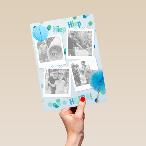 4 fotos slingers blauw