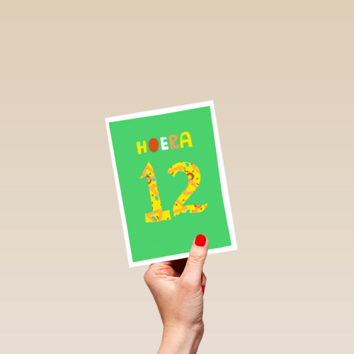 Verjaardagskaart 12 hoera jongen