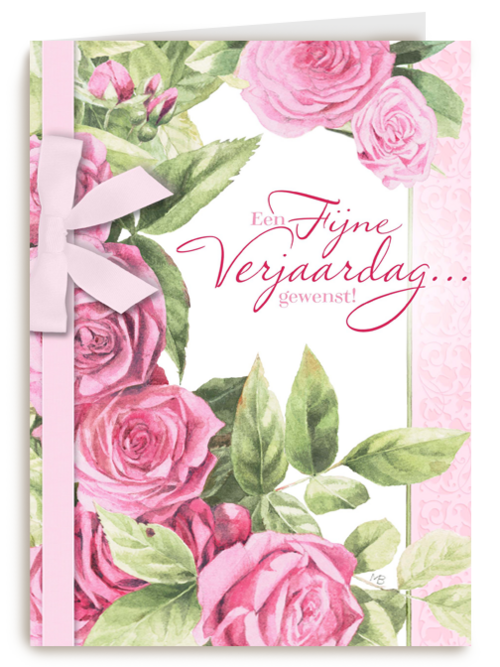 roze rozen met strik