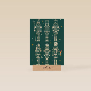 kerstkaart notenkraker op groen